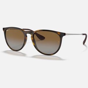 NWT! ERIKA CLASSIC Ray Bans Lenses, Light Havana, Polarized Brown Gradient.